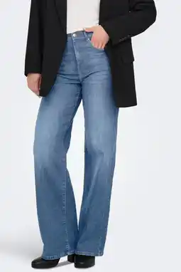 Wehkamp ONLY highwaist wide leg jeans light blue denim aanbieding