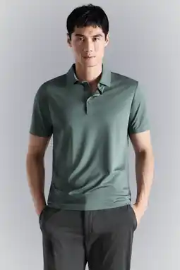 Wehkamp Mango Man slim polo groen aanbieding