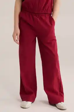 Wehkamp WE Fashion straight casual broek donkerrood aanbieding
