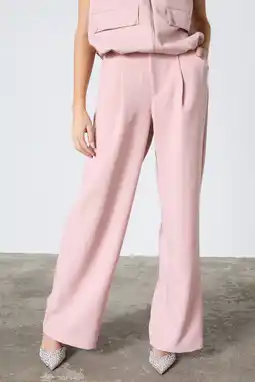 Wehkamp SisterS Point high waist wide leg pantalon met plooien - lichtroze aanbieding