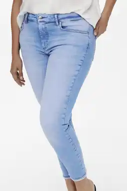 Wehkamp ONLY CARMAKOMA cropped skinny jeans Carwilly light blue denim aanbieding