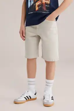 Wehkamp WE Fashion Blue Ridge loose fit casual short beige aanbieding