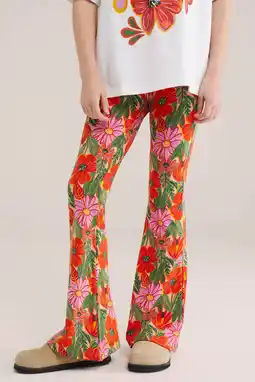 Wehkamp WE Fashion flared legging oranje/roze/groen aanbieding