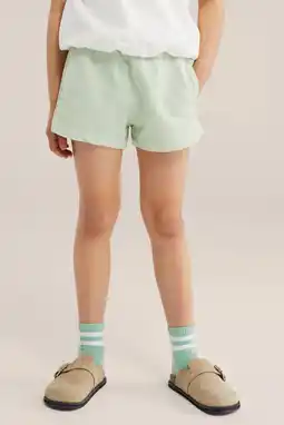 Wehkamp WE Fashion straight sweatshort mintgroen aanbieding