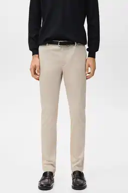 Wehkamp Mango Man slim chino beige aanbieding