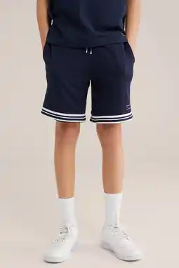 Wehkamp WE Fashion regularwaist sweatshort donkerblauw aanbieding