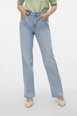 Wehkamp VERO MODA high waist straight leg jeans VMTESSA light blue denim aanbieding