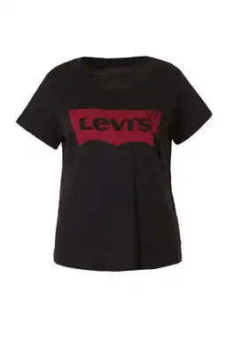 Wehkamp Levi's Plus Perfect Tee T-shirt met logo zwart/rood aanbieding