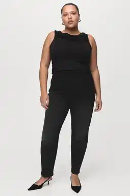 Wehkamp Mango highwaist mom jeans black denim aanbieding