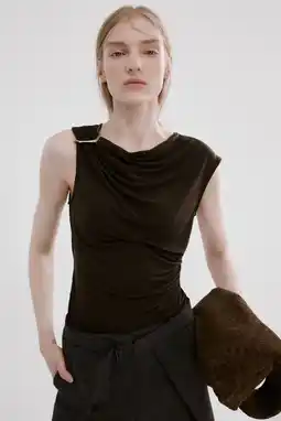 Wehkamp Mango asymmetrische top bruin aanbieding