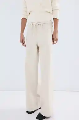 Wehkamp Mango wide leg jeans ecru aanbieding