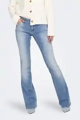 Wehkamp ONLY lowwaist flared jeans light blue denim aanbieding