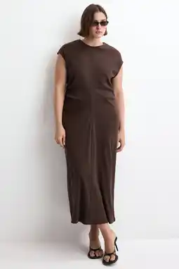 Wehkamp Mango midi jurk bruin aanbieding