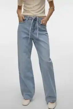 Wehkamp VERO MODA high waist wide leg jeans VMTESSA light blue denim aanbieding