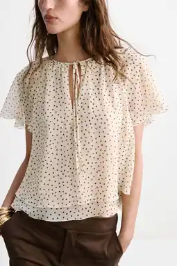 Wehkamp Mango top met stippen - ecru aanbieding
