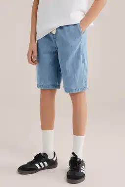 Wehkamp WE Fashion Blue Ridge loose fit denim short medium blue denim aanbieding