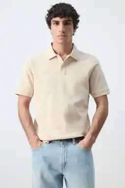 Wehkamp Mango Man regular polo ecru aanbieding