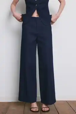 Wehkamp Mango wide leg jeans dark blue denim aanbieding