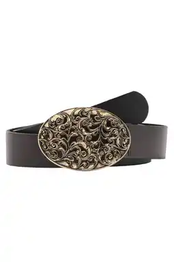 Wehkamp Mango leren riem donkerbruin aanbieding