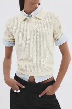 Wehkamp Mango top ecru ajour aanbieding