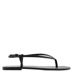 Wehkamp Mango leren sandalen - zwart aanbieding