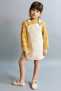 Wehkamp Mango Kids denim spijkerjurk beige aanbieding