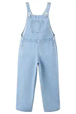 Wehkamp Mango Kids denim tuinbroek light blue denim aanbieding