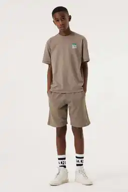 Wehkamp Garcia relaxed regularwaist sweatshort taupe aanbieding