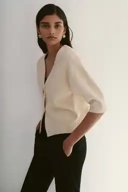 Wehkamp Mango vest ecru fijn gebreid aanbieding