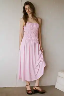 Wehkamp Mango midi zomerjurk - lichtroze aanbieding