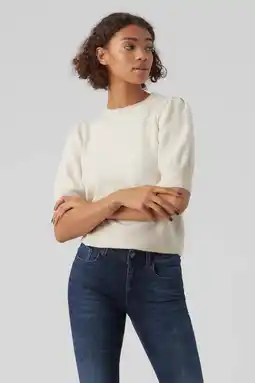 Wehkamp VERO MODA gebreide trui VMDOFFY ecru aanbieding
