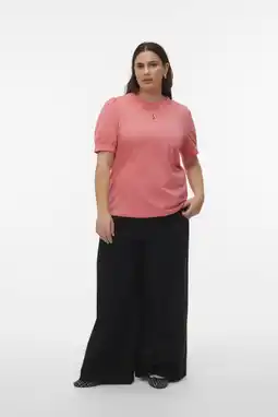 Wehkamp VERO MODA CURVE T-shirt koraalrood aanbieding