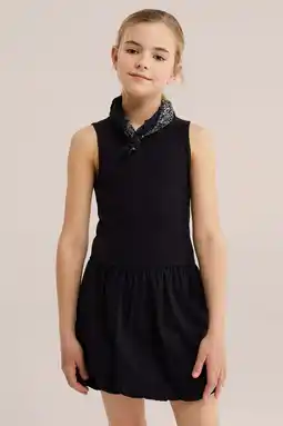 Wehkamp WE Fashion korte jurk rib gebreid zwart aanbieding