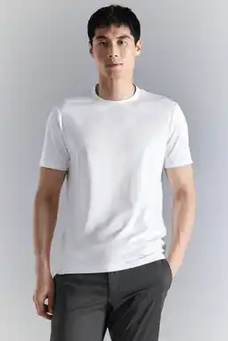 Wehkamp Mango Man slim T-shirt wit aanbieding