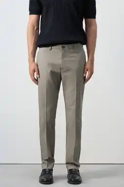 Wehkamp Mango Man slim pantalon taupe aanbieding