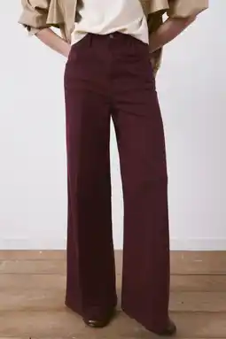 Wehkamp Mango highwaist flared jeans donkerrood aanbieding