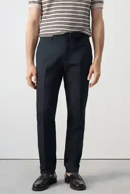 Wehkamp Mango Man slim pantalon donekrblauw aanbieding
