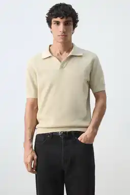 Wehkamp Mango Man regular polo gebreid beige aanbieding