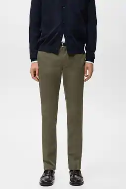 Wehkamp Mango Man slim chino groen aanbieding