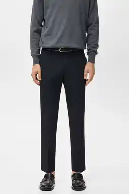 Wehkamp Mango Man slim chino donkerblauw aanbieding