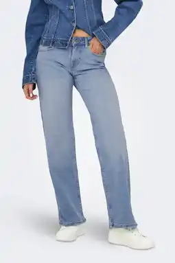 Wehkamp ONLY low waist wide leg jeans ONLJUDY light blue denim aanbieding