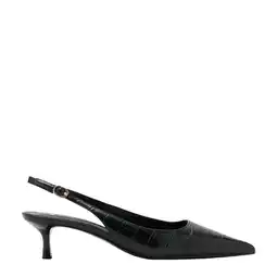 Wehkamp Mango slingback pumps met crocoprint zwart aanbieding