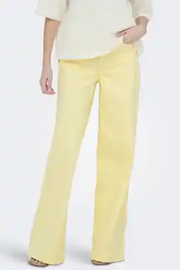 Wehkamp JDY VERA highwaist wide leg jeans lichtgeel aanbieding