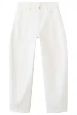 Wehkamp Mango Kids highwaist barrel jeans wit aanbieding