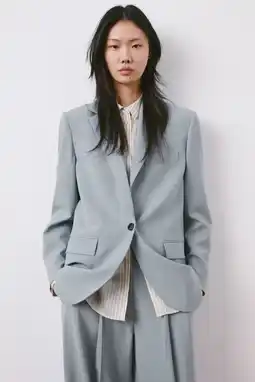 Wehkamp Mango regular blazer grijsblauw aanbieding