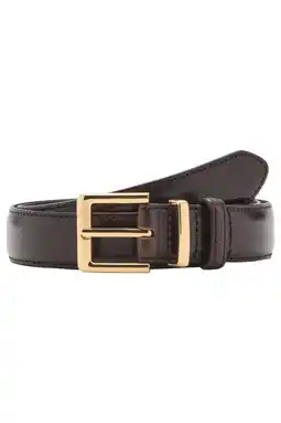 Wehkamp Mango leren riem donkerbruin aanbieding