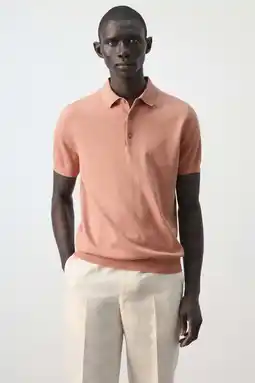 Wehkamp Mango Man slim polo fijn gebreid oranje aanbieding