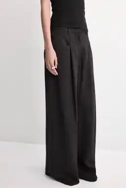 Wehkamp Mango wide leg regularwaist pantalon zwart aanbieding