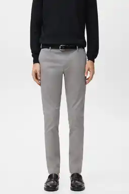 Wehkamp Mango Man slim chino grijs aanbieding