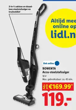Lidl Rowenta Accu steelstofzuigeAccu-steelstofzuiger aanbieding